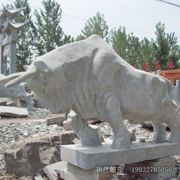 小区石雕动物牛雕塑 小区石雕动物牛雕塑