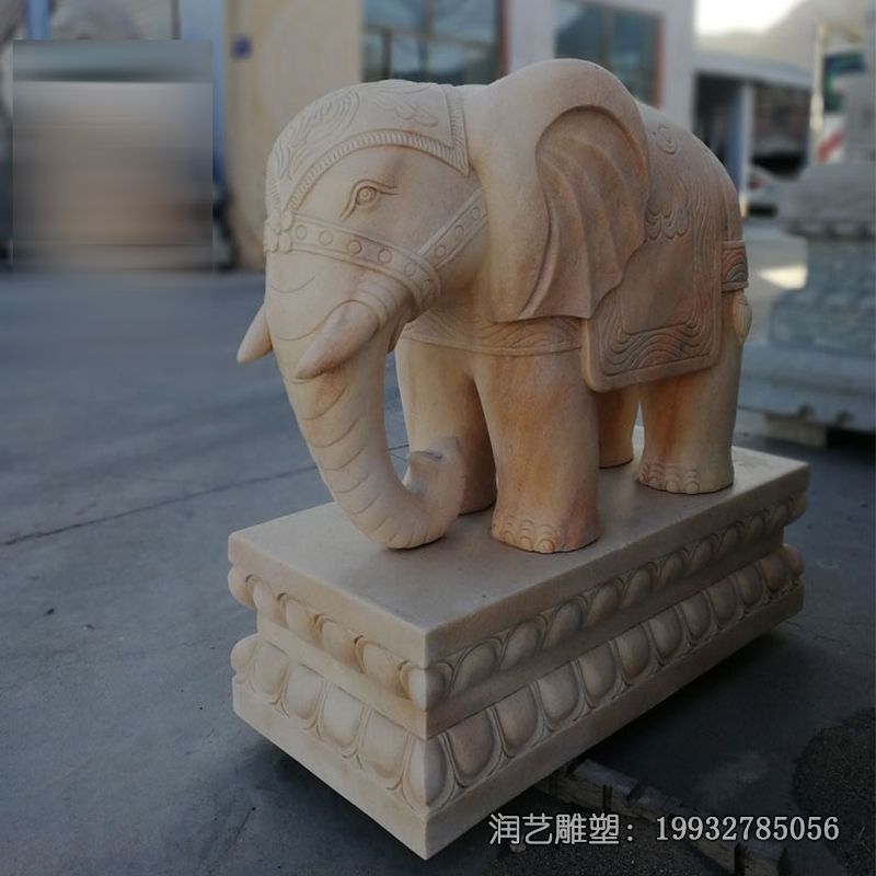 石雕大象企业雕塑 石雕大象企业雕塑