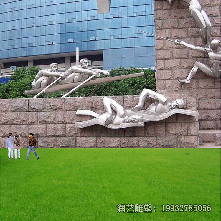 不锈钢校园抽象运动雕塑 不锈钢校园抽象运动雕塑
