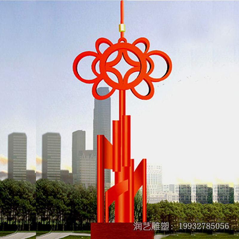 景区不锈钢中国结景观雕塑 景区不锈钢中国结景观雕塑
