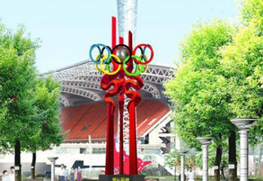 公园不锈钢景观五环雕塑