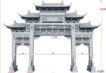 牌楼大理石雕塑