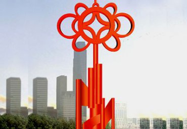 景区不锈钢中国结景观雕塑