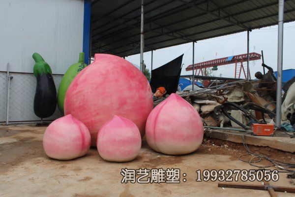 玻璃钢桃仿真雕塑 玻璃钢桃仿真雕塑