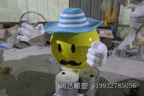 玻璃钢公园笑脸雕塑 玻璃钢公园笑脸雕塑