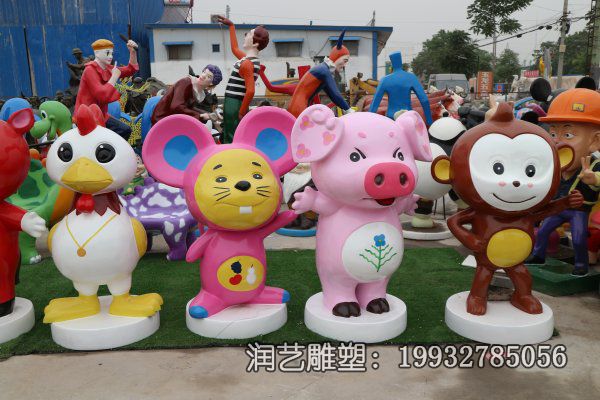 广场玻璃钢十二生肖雕塑 广场玻璃钢十二生肖雕塑
