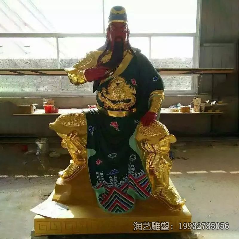 景区玻璃钢关公人物雕塑 景区玻璃钢关公人物雕塑