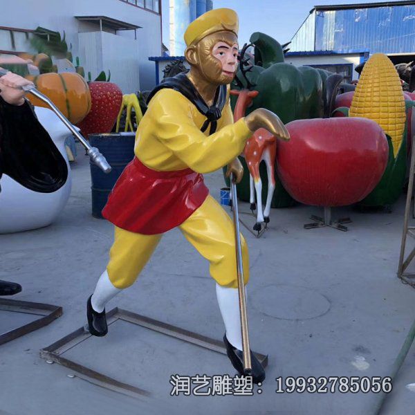 玻璃钢园林孙悟空人物雕塑 玻璃钢园林孙悟空人物雕塑