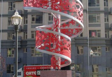 小区不锈钢螺旋景观雕塑