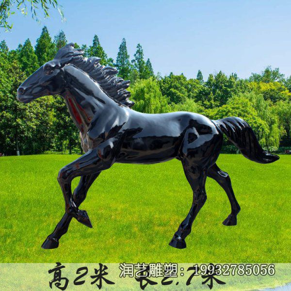 玻璃钢园林马动物雕塑 玻璃钢园林马动物雕塑