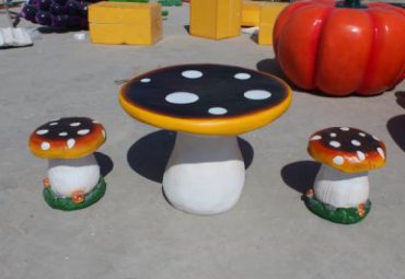 玻璃钢公园桌凳景观雕塑