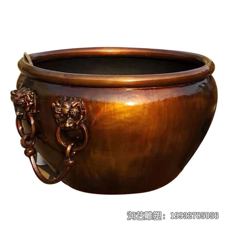 铜雕水缸景观雕塑 铜雕水缸景观雕塑