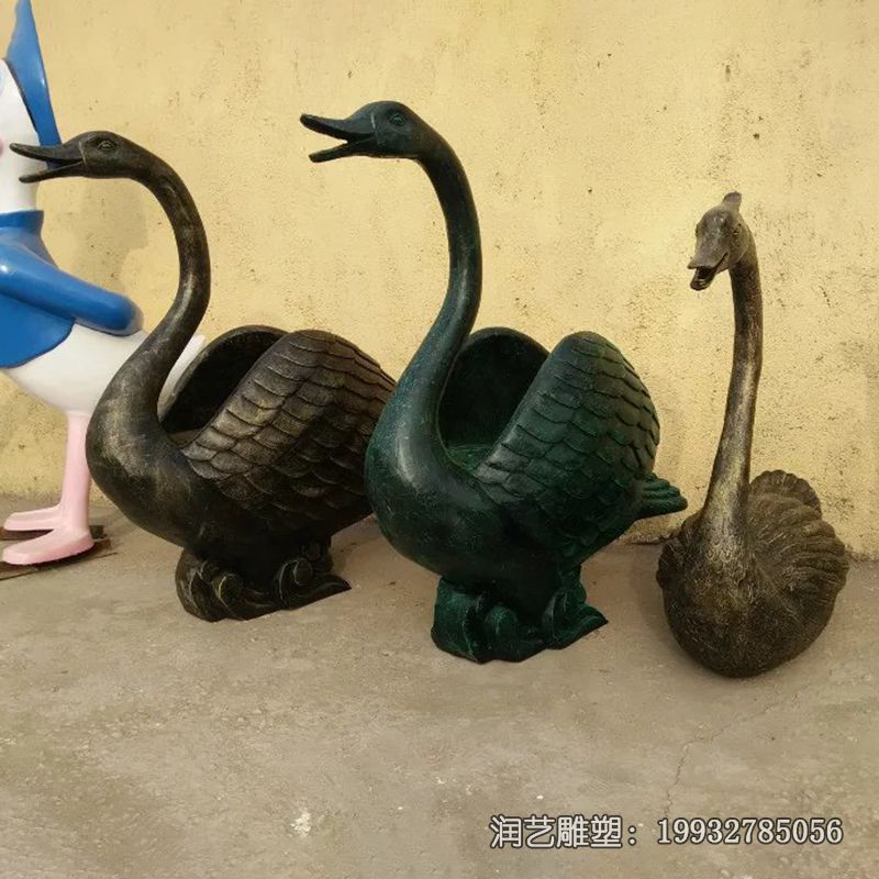 公园铜雕天鹅雕塑 公园铜雕天鹅雕塑