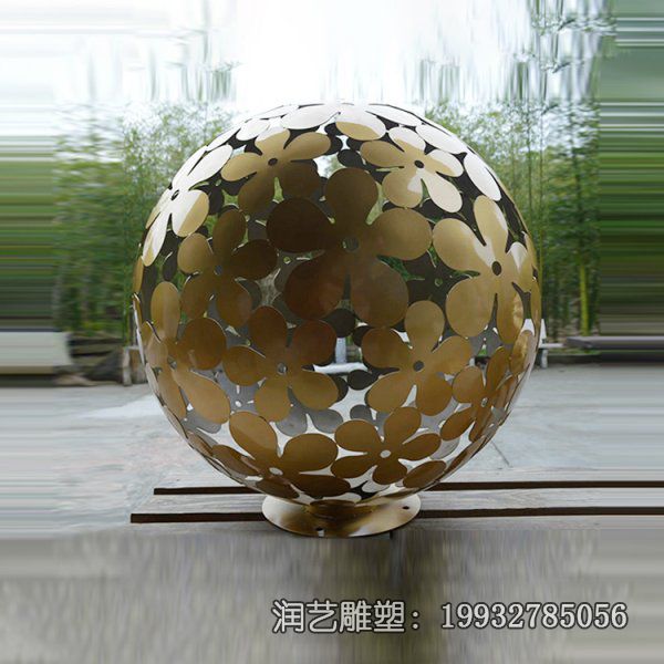 不锈钢酒店镂空球雕塑 不锈钢酒店镂空球雕塑