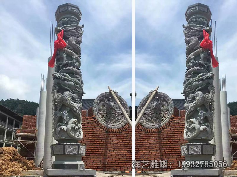 园林石雕龙柱雕塑 园林石雕龙柱雕塑