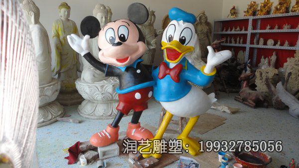 玻璃钢公园唐老鸭动物雕塑 玻璃钢公园唐老鸭动物雕塑