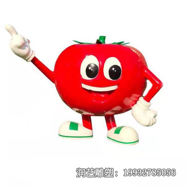 玻璃钢小区西红柿雕塑 玻璃钢小区西红柿雕塑