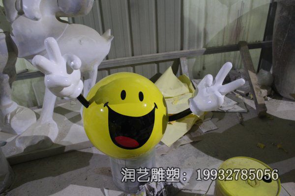 街道玻璃钢笑脸雕塑 街道玻璃钢笑脸雕塑