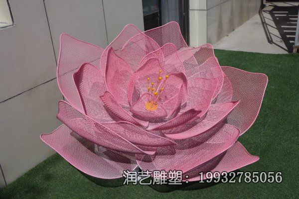 不锈钢镂空荷花雕塑 不锈钢镂空荷花雕塑