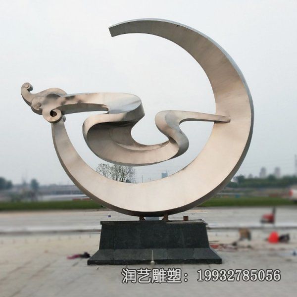 景区不锈钢月亮抽象雕塑 景区不锈钢月亮抽象雕塑