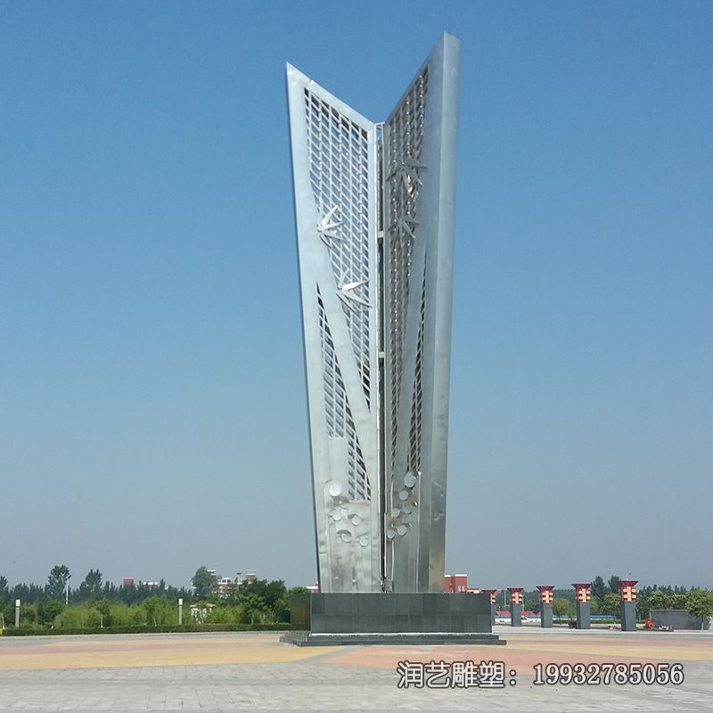 不锈钢广场标志牌景观雕塑 不锈钢广场标志牌景观雕塑