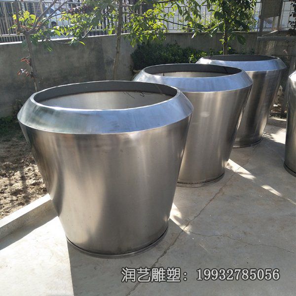 不锈钢酒店景观花盆雕塑 不锈钢酒店景观花盆雕塑