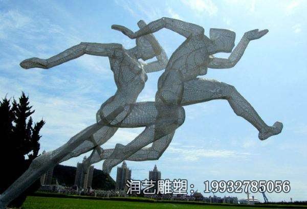 不锈钢镂空跨栏人物雕塑 不锈钢镂空跨栏人物雕塑