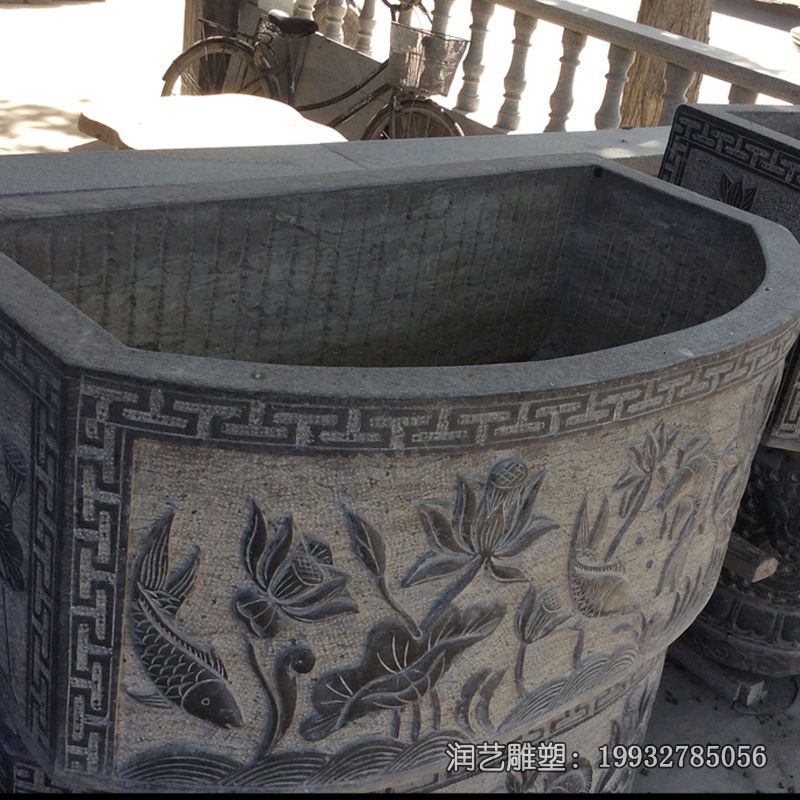 庭院石雕水缸雕塑 庭院石雕水缸雕塑