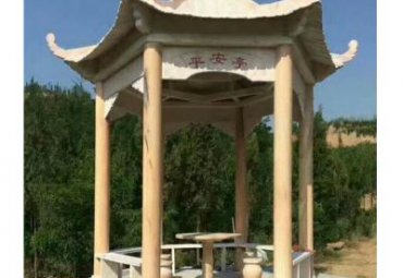 石雕六角凉亭雕塑