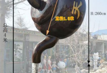 玻璃钢户外茶壶景观雕塑