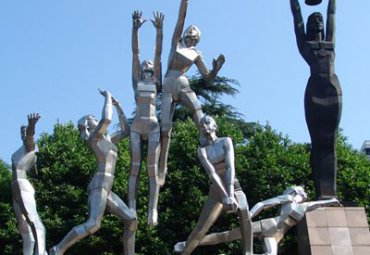 公园不锈钢运动抽象雕塑