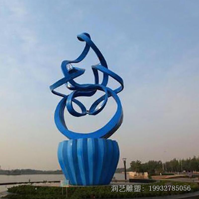 景区不锈钢彩带景观雕塑 景区不锈钢彩带景观雕塑