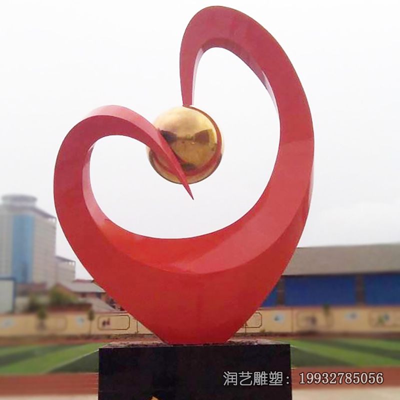 不锈钢城市景观心形雕塑 不锈钢城市景观心形雕塑