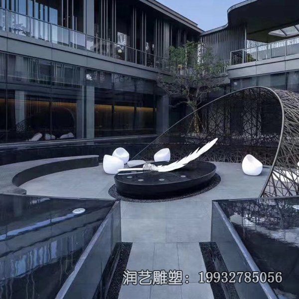 商业街不锈钢羽毛雕塑 商业街不锈钢羽毛雕塑