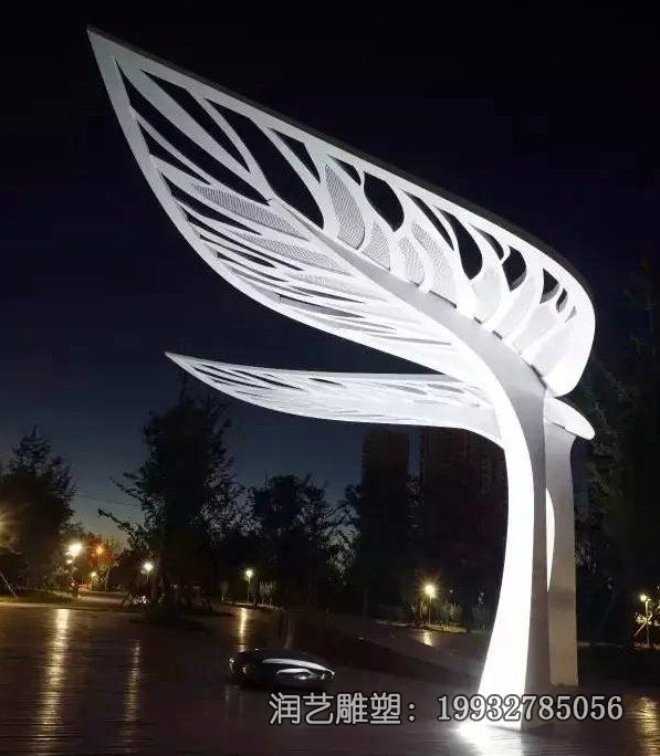 不锈钢小区树叶景观雕塑 不锈钢小区树叶景观雕塑