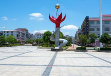 校园不锈钢花雕塑