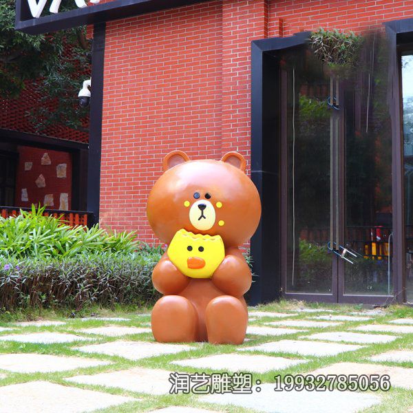 玻璃钢游乐场布朗熊雕塑 玻璃钢游乐场布朗熊雕塑
