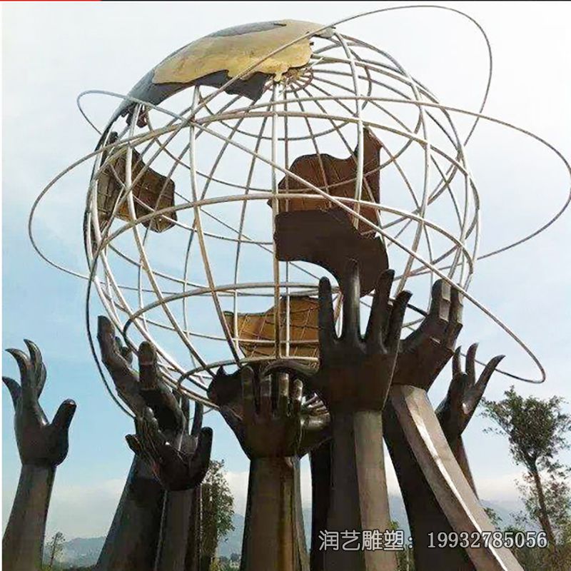 广场不锈钢手抽象雕塑 广场不锈钢手抽象雕塑