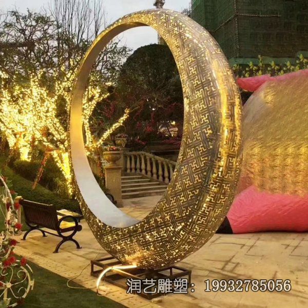 不锈钢城市月亮景观雕塑 不锈钢城市月亮景观雕塑