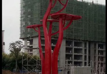 酒店不锈钢蘑菇雕塑