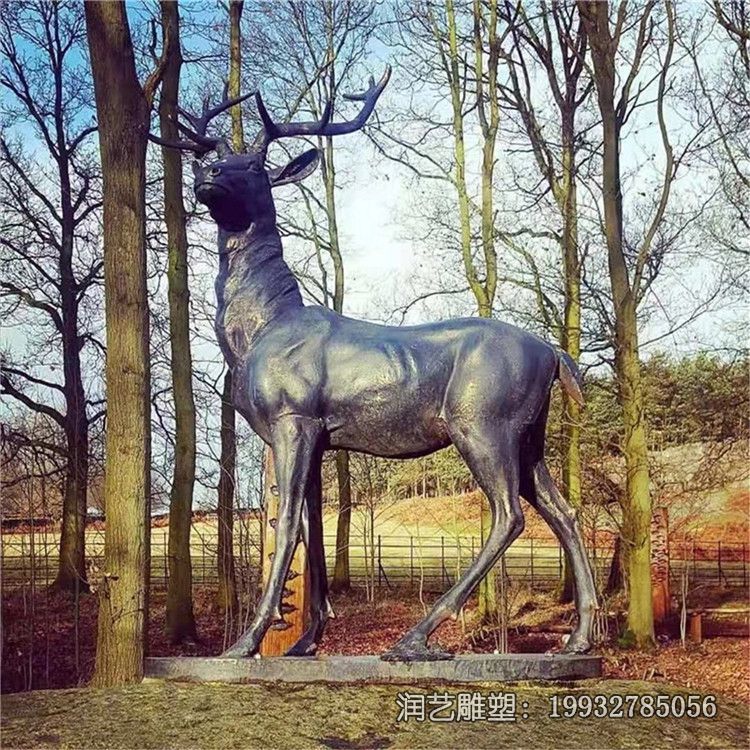 小区铜雕鹿雕塑 小区铜雕鹿雕塑