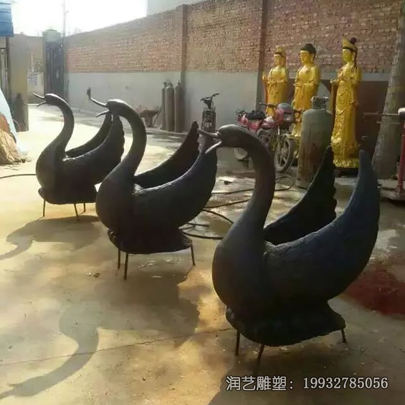 园林铜雕天鹅雕塑 园林铜雕天鹅雕塑