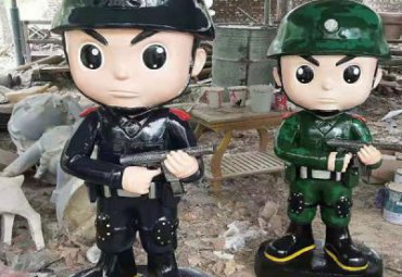 玻璃钢户外警察人物雕塑