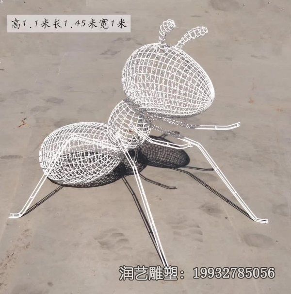 不锈钢草坪镂空蚂蚁雕塑 不锈钢草坪镂空蚂蚁雕塑