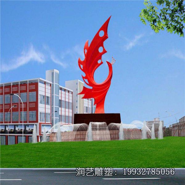 校园不锈钢凤凰雕塑 校园不锈钢凤凰雕塑
