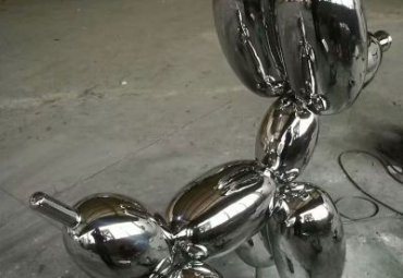 广场不锈钢狗动物雕塑
