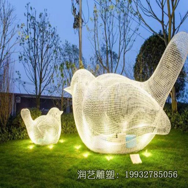 不锈钢公园鸟动物雕塑 不锈钢公园鸟动物雕塑
