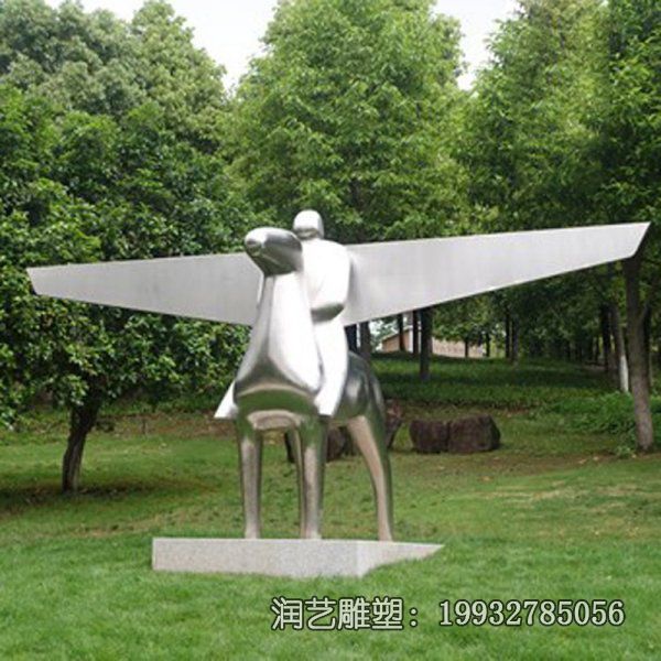 不锈钢草坪抽象人物雕塑 不锈钢草坪抽象人物雕塑