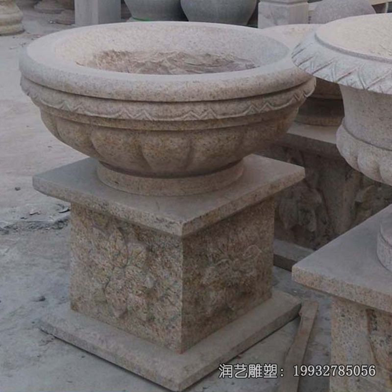 公园石雕花盆雕塑 公园石雕花盆雕塑