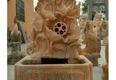 石雕小区水池雕塑